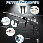 Detailing Car Cleaning Gun Interior Dryer Air Blow Gun, High Pressure Blower Gun with 5 Pcs Brushes for Auto Carpet Seats Dashboard Console Cleaning
