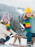 SATINIOR 3 Pairs Toddler Mittens Kids Winter Warm Gloves Baby Soft Stretch Mittens for Boys Girls Children
