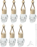 bylikeho 7PCS Car Diffuser Bottle,Automotive Use Car Diffuser Car Hanging Glass Bottle,Car Accessories Car Decor Car Hanging Diffuser,Skull Glass Bottle Hanging Diffuser Bottle for Cars
