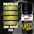 SONAX Profiline Plastic + Rubber Ceramic Coating | Si-Carbon Technology for Exterior Plastic & Rubber Protection | Restores Faded Trim & Bumpers | UV Protection for Tires & Trim | 241000 | 50ml