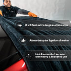 Blackline 24"x36" Twisted-Loop Car Drying Towel, 1300GSM, Streak Free, Lint Free, Reusable - Car Accessories, Microfiber Cleaning Cloth for Car, Truck, SUV - One Pass is All You Need