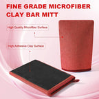 Clay Mitt Auto Detailing 2 Pack, Fine Grade Microfiber Car Clay Bar Mitt, DIY Detail Tool & Kit Car Detailing Alternative (Red)