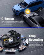 Dash Cam Front Rear,4K/2.5K Full HD Dash Camera for Cars,Dash Cam with Free 32GB SD Card,Built-in Super Night Vision,170°Wide Angle,WDR, Loop Recording,24H Parking Mode.