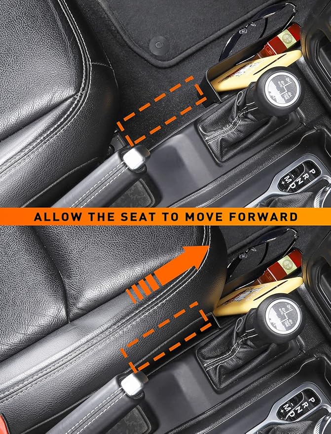 Savadicar GT-2 Shifter Storage Box with Microfibers, American Flag Gear Shift Tray, Center Console Organizer for 2018-2025 Jeep Wrangler JL JLU 4XE & Gladiator JT, Interior Accessories, Black,1 PC