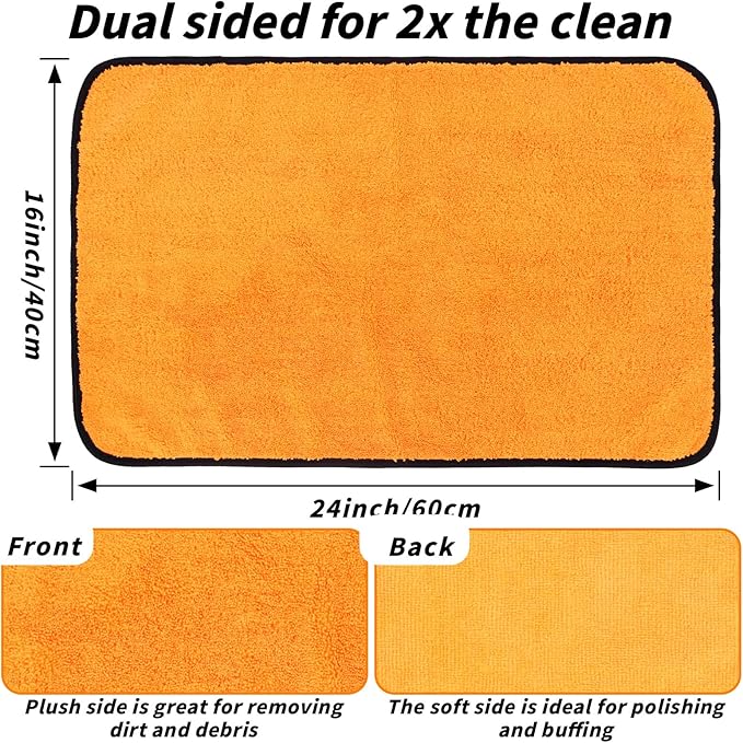 20 Pack Microfiber Car Drying Towel, 15.7 x 23.6 Inch Car Microfiber Cleaning Towels Bulk, Lint-Free, Quick Drying, Dual-Sided Detailing Buffing Polishing Waxing Soft Towels for SUV, Truck and Boats