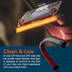 TRUE MODS 1pc 8" LED Motorcycle Turn Signal & Brake Taillight Strip [Waterproof] [Dual Row] [RED Tail & Brake] [AMBER Sequential Blinker] Self Adhesive Surface Mount Flexible Lamp for ATV Dirt Bike