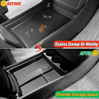 Lower Center Console Organizer Tray with Cup Holder/Armrest Organizer Storage Box Compatible with 2026 2025 2024 2023 2022 Rivian R1s R1t Interior Insert Accessories, Black - 2 Pack