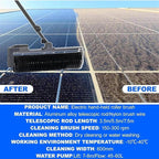 Solar Panel Cleaning Tools - Electric Cleaning Machine with Telescopic Pole for Efficient Solar Photovoltaic Panel Maintenance in Office Buildings & Gardens,3.5m/11.4ft