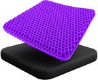 EcoNour Gel Seat Cushion for Long Sitting (Large & Thick) - Pressure Relief Honeycomb Support for Back, Sciatica, Coccyx, Hip & Tailbone Pain | Seat Pad for Office Chair, Wheelchair & Car