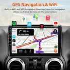 Car Radio Stereo for Jeep Wrangler JK 2007-2018,2+64G Android 13 Touch Screen Radio with Wireless CarPlay Android Auto Bluetooth GPS Navigation Backup Camera