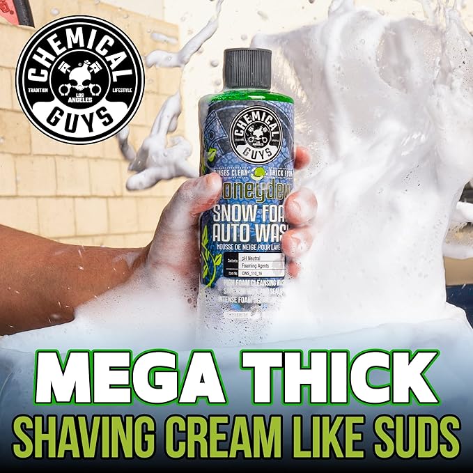 Chemical Guys Car Wash Soap for Foam Cannon or Bucket, Honeydew Snow Foam Car Wash Soap for Trucks, Motorcycles, RVs & More, Super Suds, Honeydew Scent - 128 oz (1 Gallon)