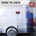 Adam's Truck Brush (3-6ft) - Adjustable Car Cleaning Brush & Pole Combo with Long Handle for Washing & Detailing Your Automotive Vehicle, RV, Truck or Boat