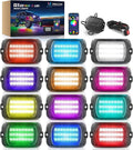 MICTUNING Q1 MAX RGB+IC Rock Lights 12 Pods Kit, 288 Beams 1000% Brighter Chasing Dreamcolor Underglow Neon Lights, APP Control Multicolor Extensible Underbody Lighting Kit for Truck ATV UTV Boat