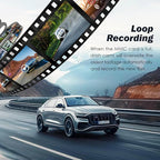 3 Channel Dash Cam Front Rear Inside, 4 inch Screen Dash Camera for Cars, 1296P Full HD Dash Cam Dual Lens Car Dash Camera with Loop Recording, Wide Angle