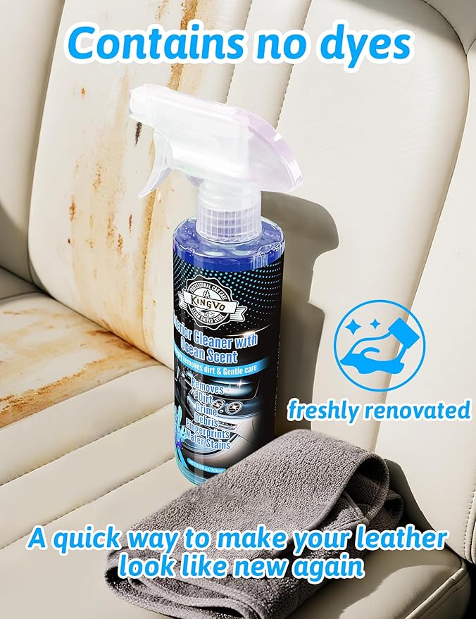 Car Cleaner Interior, Leather Cleaner Upholstery Interior Ceaning Kit Carpet Dashboard Shiny Car Stuff for Vinyl,Plastic,Fabric,Carpet & More,Ocean Scent