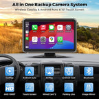Truck RV Camera System with CarPlay & Android Auto,10'' Touch Screen Monitor with Recording & Voice Control & Navigation, 2 HD1080P Wired Rearview Backup Camera for Semi Trucks, RVs, Trailers