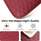 Upgraded Car Center Console Cover,Microfiber Leather Car Armrest Cover Cushion with 2 Storage Bags,Universal Car Armrest Storage Box Car Interior Accessories for Most Vehicles (Wine red)