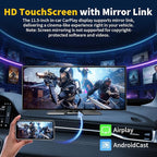 11.5" Largest Wireless Carplay HD Screen for Carplay & Android Auto Car Stereo with 4K Dash Cam 1080P Backup Camera, GPS Navigation/Bluetooth/Mirror Link/Voice Control/AUX/FM/Siri