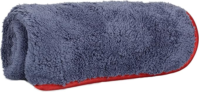 Maxshine 16”x24” Universal 3-Pack Gray Microfiber Towel - 600GSM Red Silk Border, Scratch-Free Towels for Fast Car Washing & Drying - Ideal for Car Detailing
