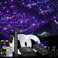 Split Car Starlight Headliner Kit, 4 Colors 12W Meteor Fiber Optic Starlight Kit, 600pcs*0.02in*9.8ft+240 RGBW Sound Activate Shooting Star Lights for Ceiling Car Roof/Home Decor