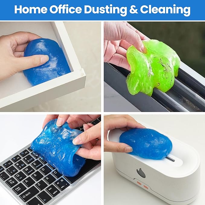 Car Cleaning Gel, 4 Piece Car Cleaning Kit, Men's and Women's Car Detailing Supplies Accessories, Car Trim Dust, Crevice Cleaner, Vent Removal Grease and Dust, Clean Keyboard Cleaner.