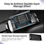 LUWU Center Console Organizer Compatible with 2022-2026 Benz C-Class C300/C300 4Matic/AMG C43/AMG C63 SE Performance W206 Accessories Armrest Console Storage Box Insert Tray ABS Material White