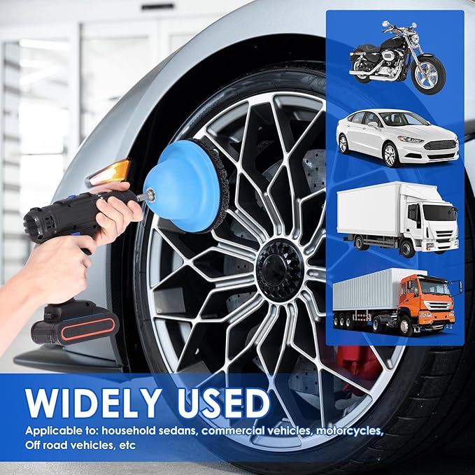 6" Wheel Hub Resurfacing Kit with Drill Adapter, Tire Change, Quick Rust Removal for Lug Studs and Rotors, Automotive Maintenance Tool(1set)