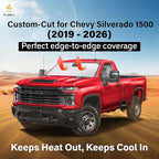 EcoNour Windshield Sunshade Compatible for Chevrolet Silverado 1500 2019-2024 2025 2026, Sun Visor for Front Windshield & Window Sun Shade Cover, UV Heat Blocker & Protector, Car Accessories