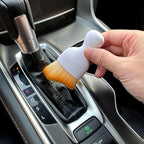Car Detailing Brush, Soft Bristle Cleaning Brush, Scratch-Free Auto Duster Tool for Dashboard, Air Vents, Leather & Interior Cleaning (White&Brown with Cap)