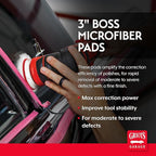 Griot's Garage BOSS 3” Microfiber Pads for Car Polishing and Detailing, Buffing Pads for Moderate and Severe Scratch Removal, Set of 3