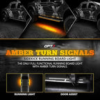 OPT7 Sidekick 48" Running Board Lights 2PCS LED Strips w/Amber Turn Signal Side Marker, DRL, White Courtesy Light for Regular Cab Trucks Pickup SUV Trailer - Truck Decorations