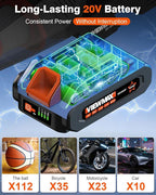 2-in-1 Cordless Car Vacuum and Tire Inflator - 20V Handheld Vacuum Cleaner & 150 PSI Air Pump, 18000Pa Powerful Suction, Portable Vac Air Compressor for Tires Pump and Car Cleaning