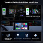 Wireless CarPlay Adapter, Magic AI Box with Dual-WiFi Stability, Wireless CarPlay Box Compatible with Wired Factory CarPlay & Android Auto, Support for YouTube/Netflix(Black)