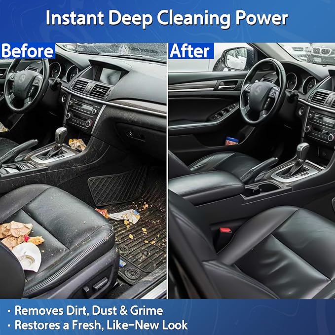 Car Interior Cleaner & Protectant, 32 Fl Oz Interior Detailer Spray – Cleans & Helps Protect Dashboard, Leather, Vinyl & Plastic, Includes Towel & Cleaning Sponge (Pack of 2)