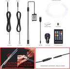 USB Car Ambient Lighting Optic Fiber 64 Colors Music Sound Active with APP Control Car Decorative Atmosphere Lighting Kit DC 12V 1W 3m with QC 3.0 car Charger