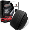 Armrest Cover for Jeep Wrangler JL Center Console Pad with Organizer Storage Pockets, Black Faux Leather Arm Rest Lid Cushion Accessories (2018-2026 Wrangler JL/Gladiator JT)