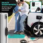 AIMILER Level 2 Electric Vehicle (EV) Charger(WIFI APP/Plug-play), 40A, 25ft Cable ETL Certified, 220V-240V NEMA 14-50P Plug EVSE w/ J1772 Connector, Portable EV Car Charging Stations for Home Level 2