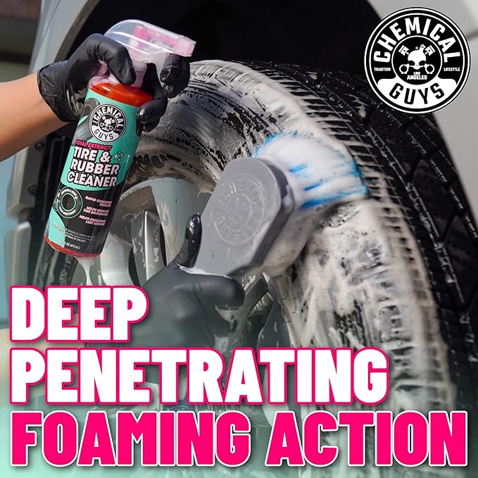 Chemical Guys Total Extract Tire & Rubber Cleaner 2 Pack 16 oz Each Restores Brown Tires, Cleans Rubber & Trim, Preps for Tire Shine & Ceramic Coating