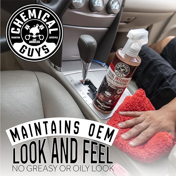 Chemical Guys Total Interior Cleaner & Protectant 2 Pack 16 oz Each Black Cherry Scent All-in-One Interior Cleaner for Leather, Vinyl, Plastic, Glass, Carpet & More