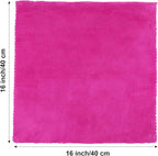 Shimeyao 30 Pcs Edgeless Microfiber Plush Towels for Cars Detailing Drying Wash Polishing Absorbent Cleaning Cloths, 500 GSM (16 x 16 Inch,Fuchsia)