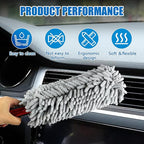 Wuyaoyao Car Duster Interior & Exterior, 13.78" Soft Microfiber Auto Duster Brush, Lint & Scratch Free Car Detailing Cleaning Brush, Multipurpose Dusting Tool for Office Home Furniture (Light Gray)
