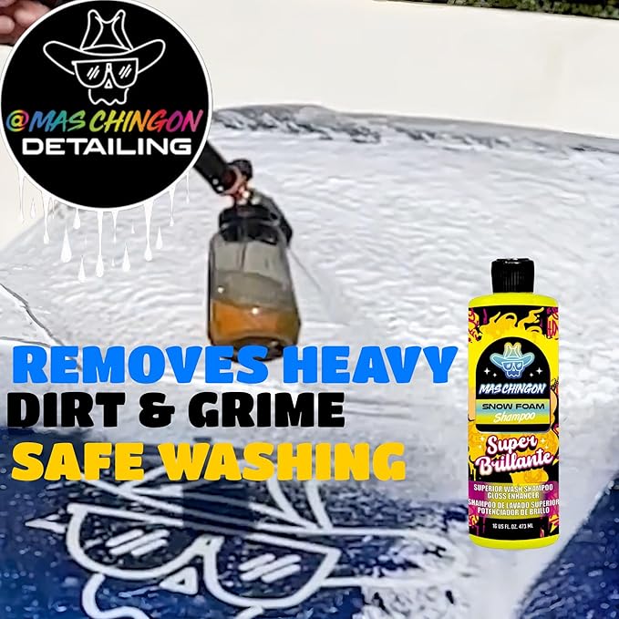 Mas Chingon Snow Foam Shampoo PH Balanced Design to Remove All the Heavy Dirt & Grime from All Surfaces Perfect for Off Road Cars (Great for Cars, Trucks, SUVs, RVs, Motorcycles, & More (16Oz)
