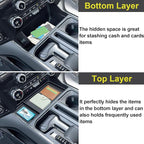 PIMCAR Center Console Organizer for 2021-2026 Ford F150 & 2022-2025 F150 Lightning XLT Pro Hidden Storage Tray with USB Hole Interior Accessories (Fits into The Open Pocket in Front of The Shifter)