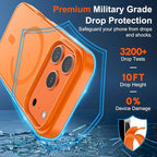 SUPFINE Magnetic for iPhone 17 Pro Case with Screen Protector (Compatible with MagSafe)(Military Grade Drop Protection) Translucent Matte Shockproof with Anti-Fingerprint Phone Cover,Starry Orange