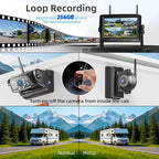 ZEROXCLUB Magnetic Wireless Backup Camera: 7" HD 1080P DVR Monitor with 2 Rear View, 2 Side View Cameras, IR Night Vision, Portable Rechargeable Camera for RV/Trailer/5 Wheels/Camper BC704