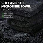 4 Pack 35 x 24 Inch Car Drying Towels 1200 GSM Microfiber Towel for Cars, Absorbent Detailing Cloth for SUV, Rv, Truck and Window, Grey