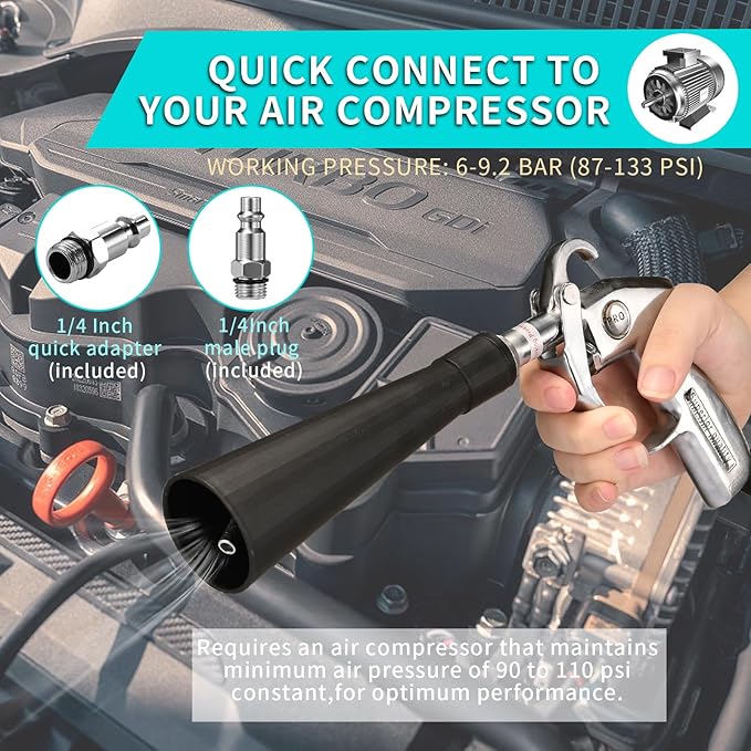 GOCCIDA Air Blower Gun Interior Car Detailing Tools for Car Dry Cleaning with Nozzle and Dusting Brush (HCL-15-1)