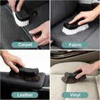 Upholstery Brush Set, Horse Brush Set, Convertible Top Brush, Cleaning Brush for Leather,Carpet, Car and Long Bristle Horse Hair Car Cleaning Brush for Car Interior Leather Seat and Home Furniture