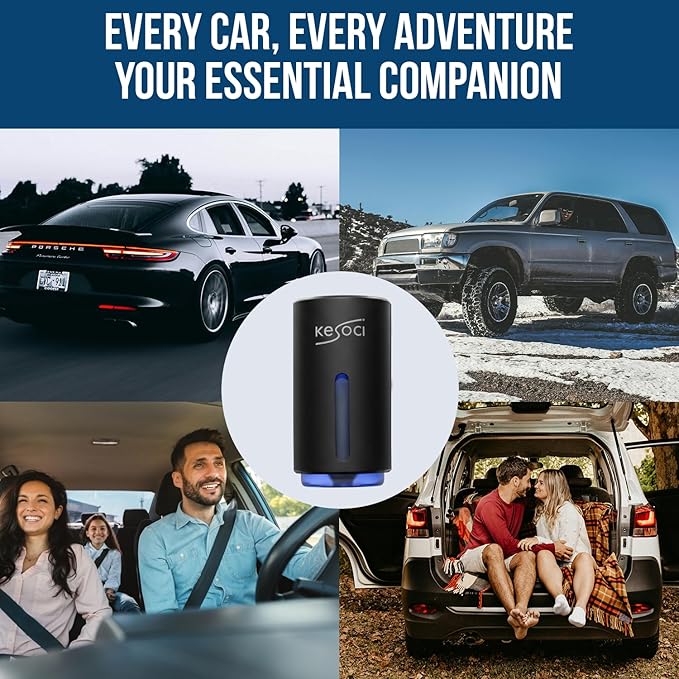 Smart Car Air Freshener: Revolutionary Smart Car Diffuser Vent Clip with 3 Exclusive 10 ml Fragrances (Black (Fresh Essence Collection))