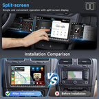 4G 64G Android Car Stereo for VW Passat Jetta Tiguan Golf MK5 MK6 T5 EOS Polo Touran Seat Sharan Carplay Android Auto Radio, 9'' Touchscreen Bluetooth Mirror Link WiFi GPS FM/RDS DSP Backup Camera